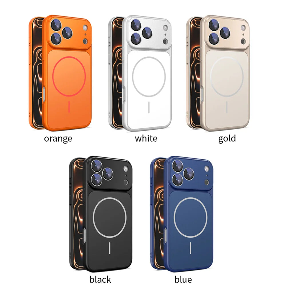 Luxury for Magsafe Magnetic Stand  Shockproof Phone Case for iPhone 17 Pro Max Air 16 Pro 15 14 13 Liquid Silicone Protect Cover