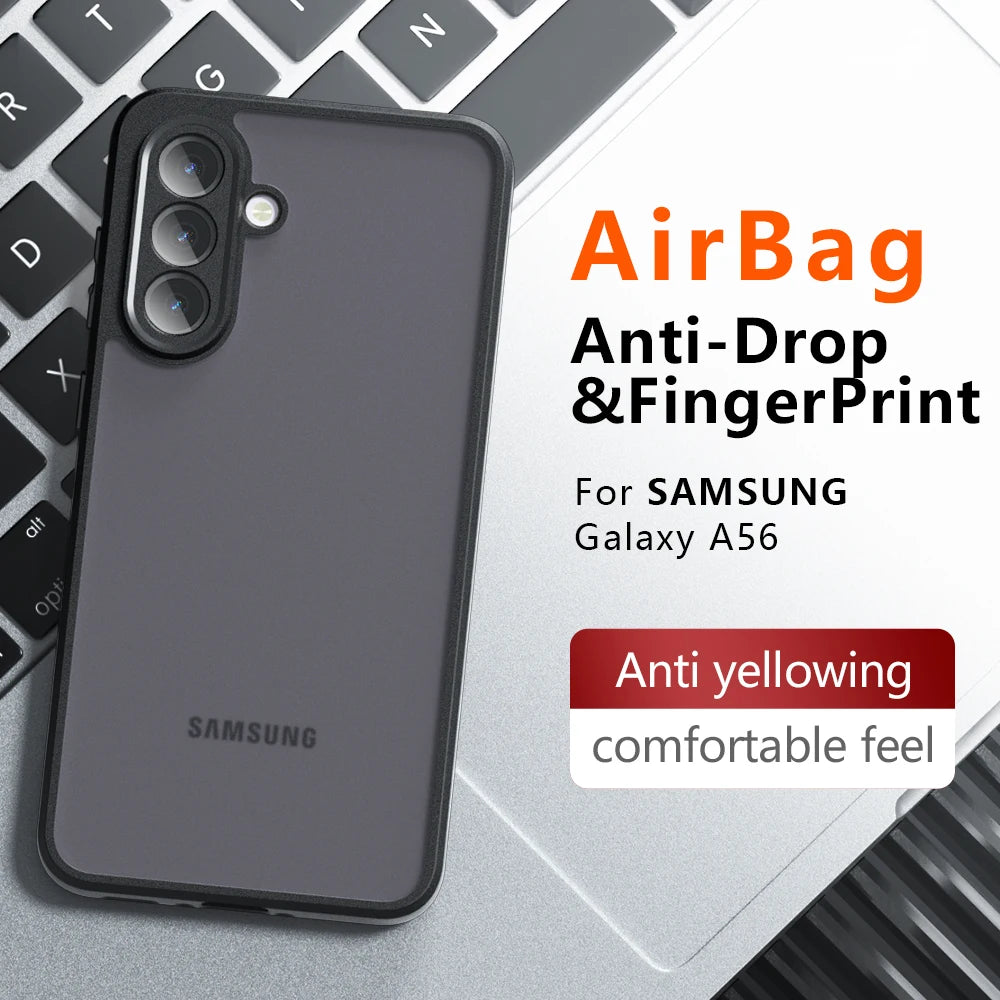Airbag Super Protection Soft TPU+PC Clear Matte Back Cover For Samsung Galaxy A56 A36 A16 A26 5G Phone Case