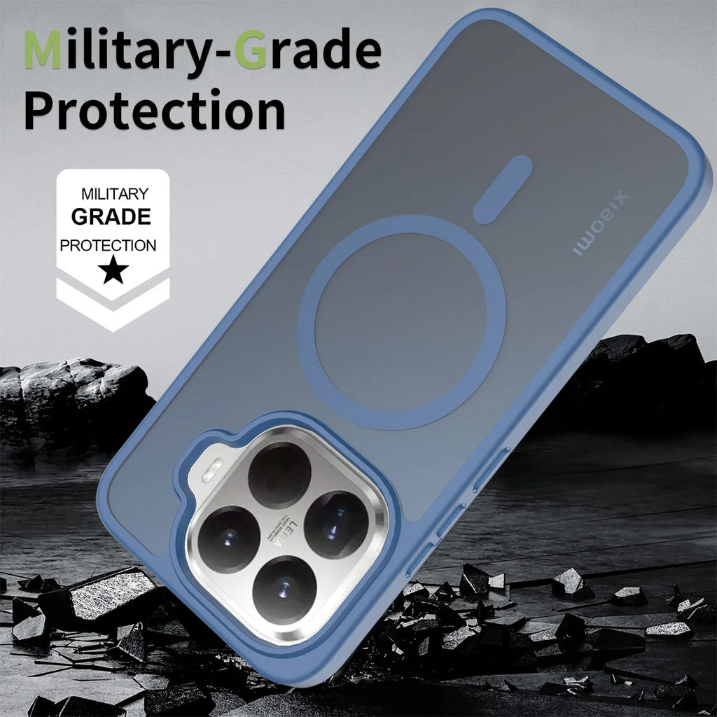 Magnetic Matte Translucent PC Hard Phone Case For Xiaomi 17 15T Pro Max Silicone Frame For Magsafe Anti-drop Shockproof Cover