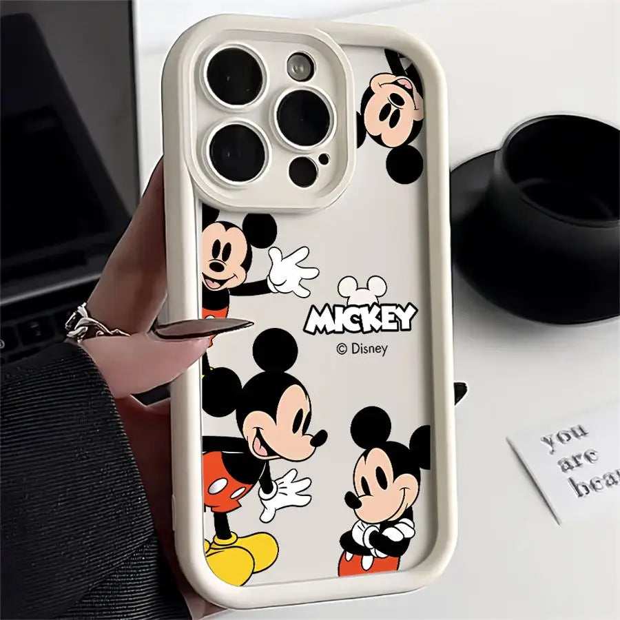 Cartoon Disney Mickey Minnie Mouse Soft Cover Phone Case for iPhone 17 Pro Max 17e 13 12 11 15 16 14 Plus XR XS 16e
