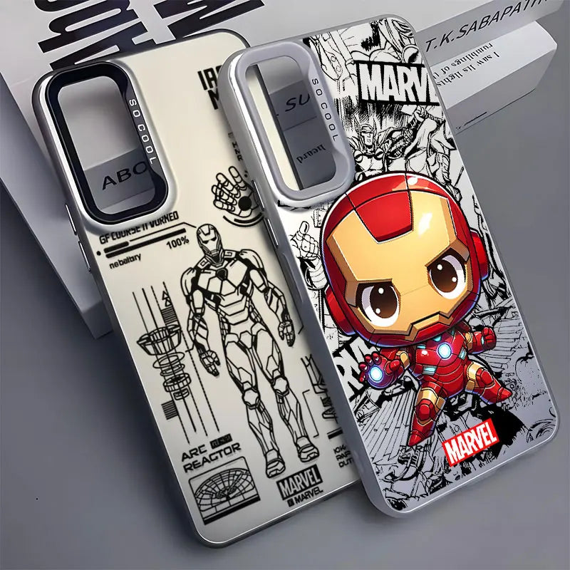 Phone Case For Oppo A16s A54s A57 A58 A60 A74 A78 A95 Find X3 Lite Reno 5 6 Lite 8T 10 11 12 13  Cartoon Iron Man