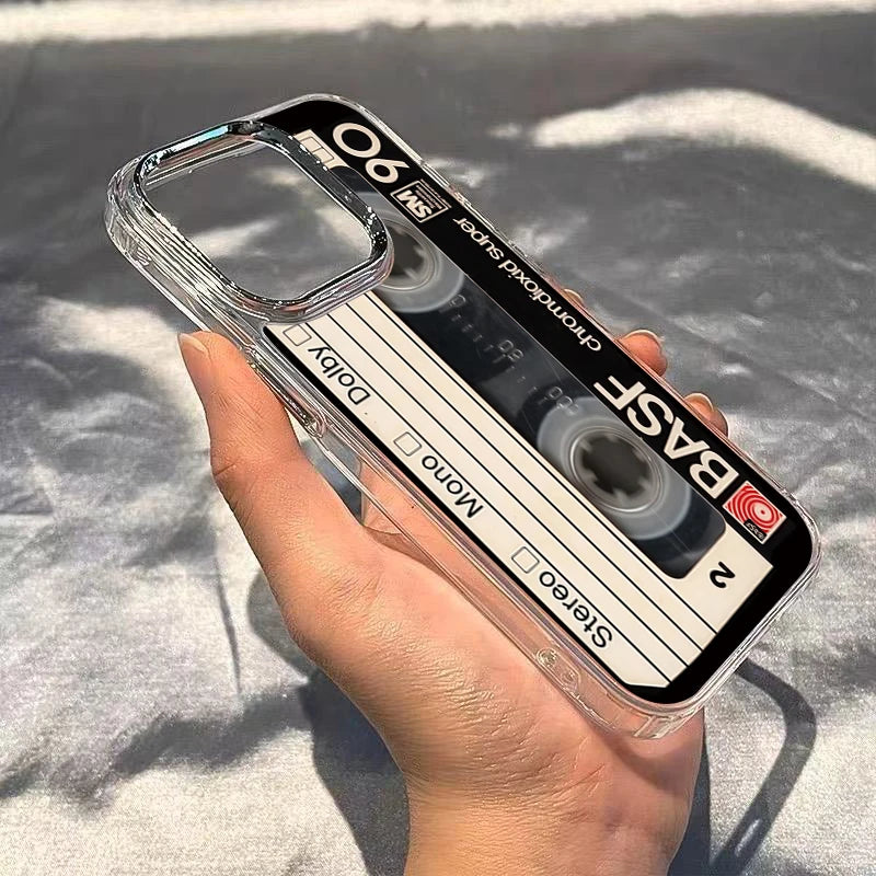 intage Cassette Tape Photo Frame Soft Phone Case For iPhone 17 16 15 14 13 12 11 Pro Max X XS XR 7 8 Plus 16E Shockproof Cover