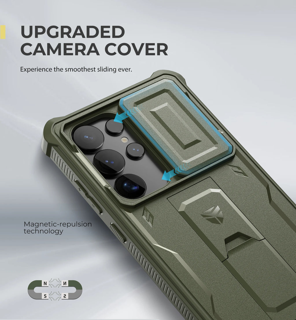 Dexnor For Samsung Galaxy S25/S25 Plus/S25 Ultra 2025Case Full Body Shockproof Camera Cover &Built-in Screen Protector Kickstand