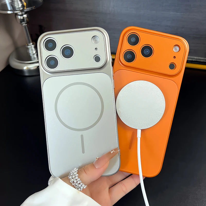 Popular Cosmic Orange Acrylic PC For Magsafe Phone Case For iPhone 17 Pro Max 16 15 14 13 Magnetic Wireless Charge Hard Cover