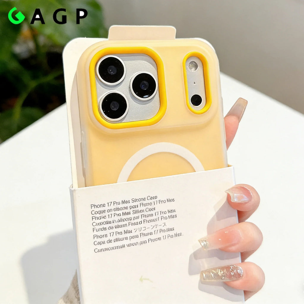 Luxury Candy Color 2 IN 1 For Magsafe Magnetic Case For iPhone 17 Air 16 15 14 13 12 Pro Max Plus Wireless Charge Matte Cover