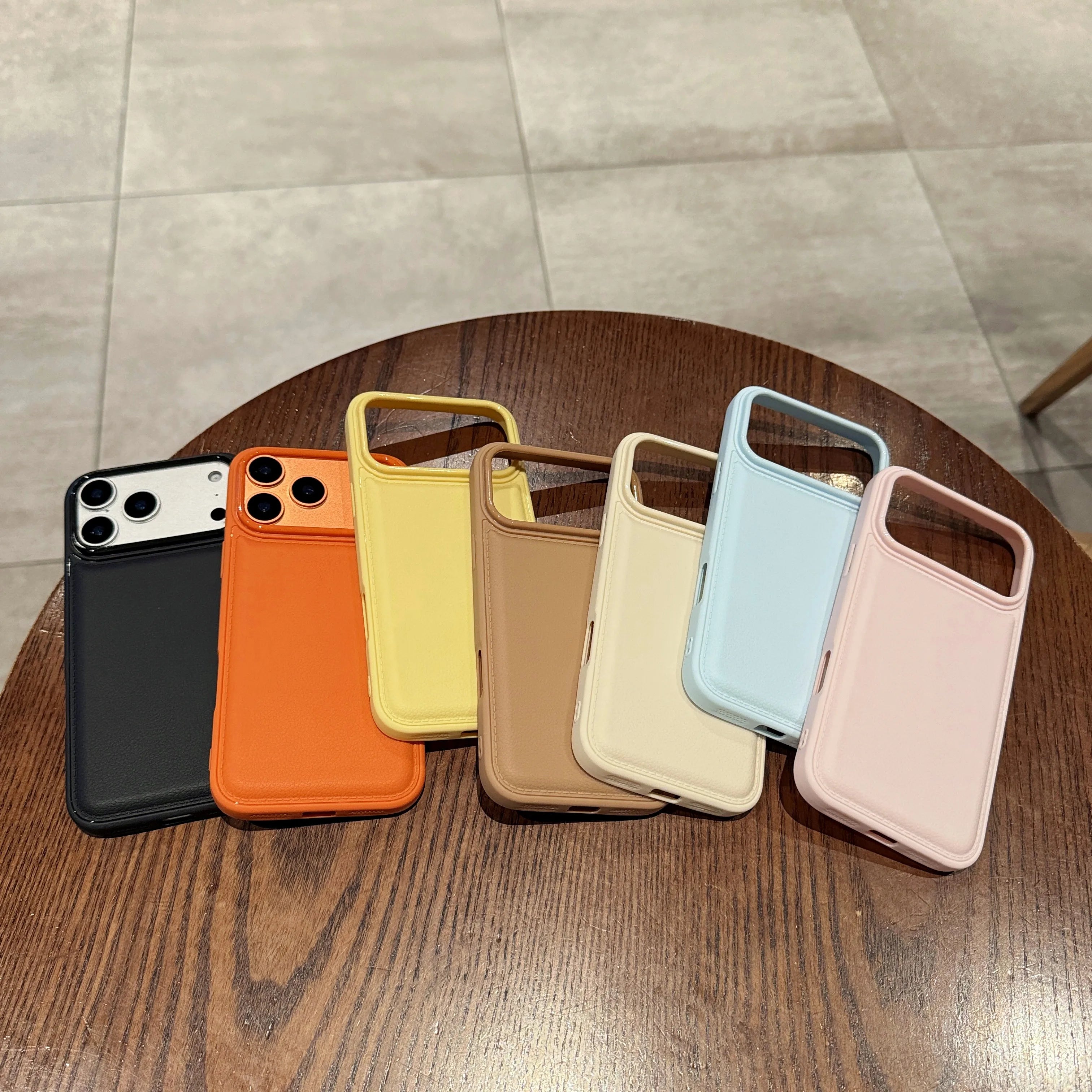 Luxury Matte Leather Texture Shockproof Case For iPhone 17 Air 16 15 14 13 12 11 Pro Max XR XS 8 7 Plus Candy Color Cover Funda