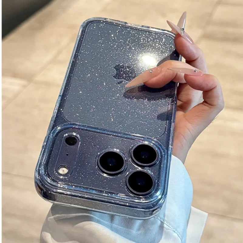 Luxury Bling Glitter Clear Case For iPhone 13 14 15 16 17 Pro Max Air Plus Fashion Shockproof Transparent Soft Silicone Cover