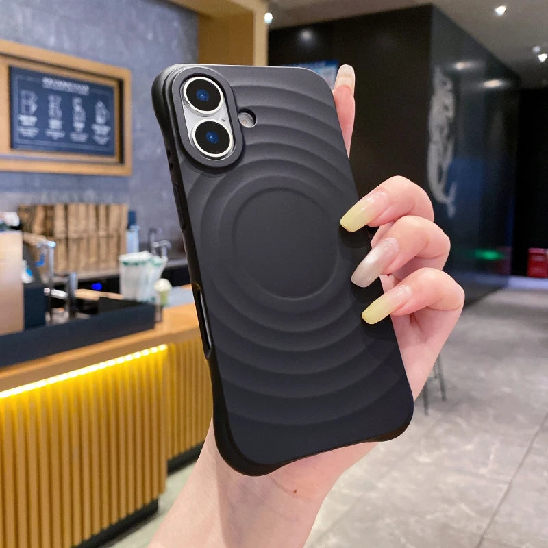 Water Ripple Silicone For Magsafe Wireless Charge Magnetic Phone Case For iPhone 17 Pro Max 15 14 13 16 Pro Max Soft Back Cover