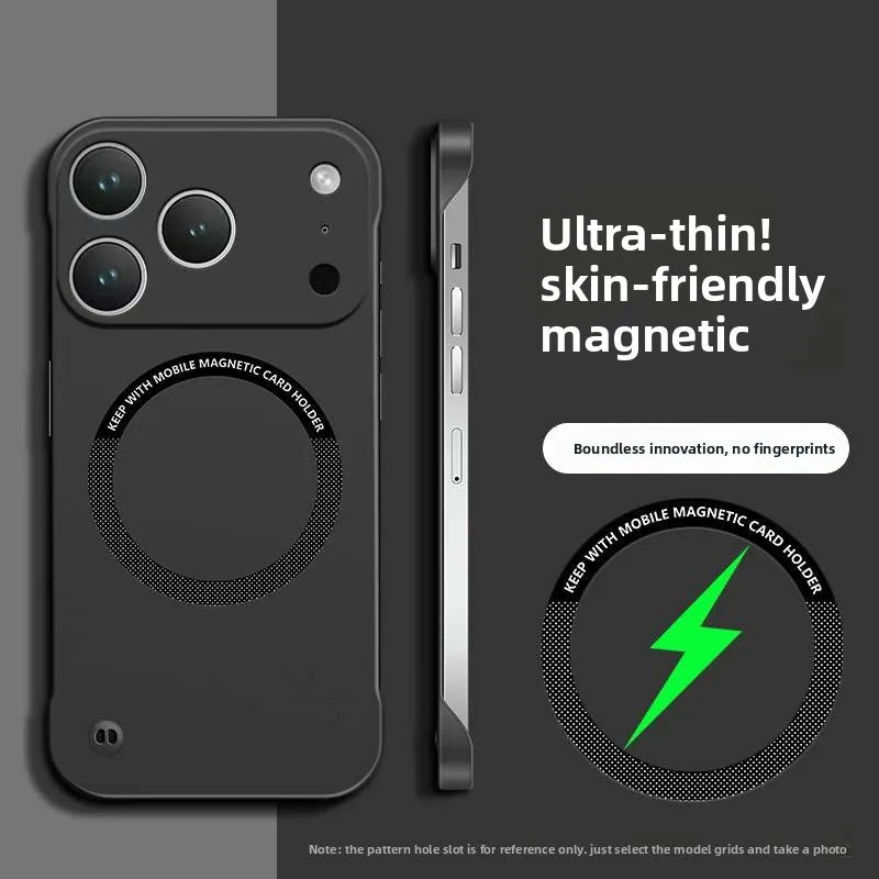 Ultra Thin Frameless Hard PC Phone Cases For iPhone 17 Pro Max Air 14 15 Plus 13 12 11 16 Pro For Magsafe Magnetic Protect Cover