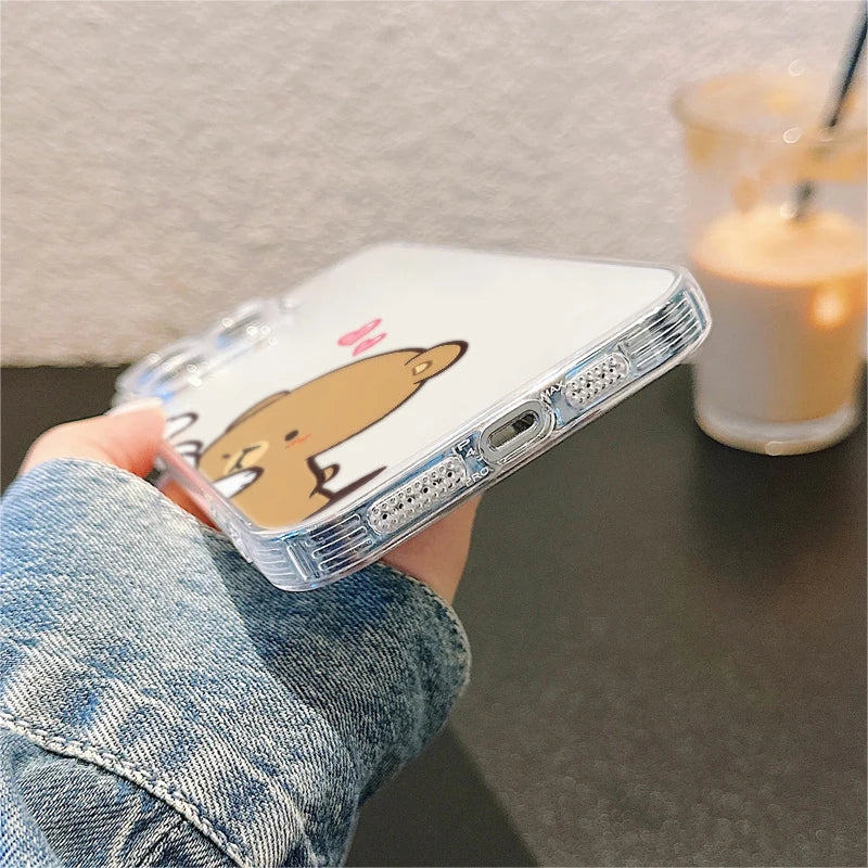 Cartoon Fun Matching Couple Case for Apple iPhone 16e 7 8 SE XR 13 12 11 Pro Max 15 14 16 Plus XS Clear Soft