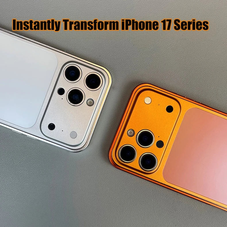 Original Alloy Frame Case For iPhone 16 15 14 13 Pro Max Instantly Transform 17 Pro Max with lens Glass Large Window Fundas Film