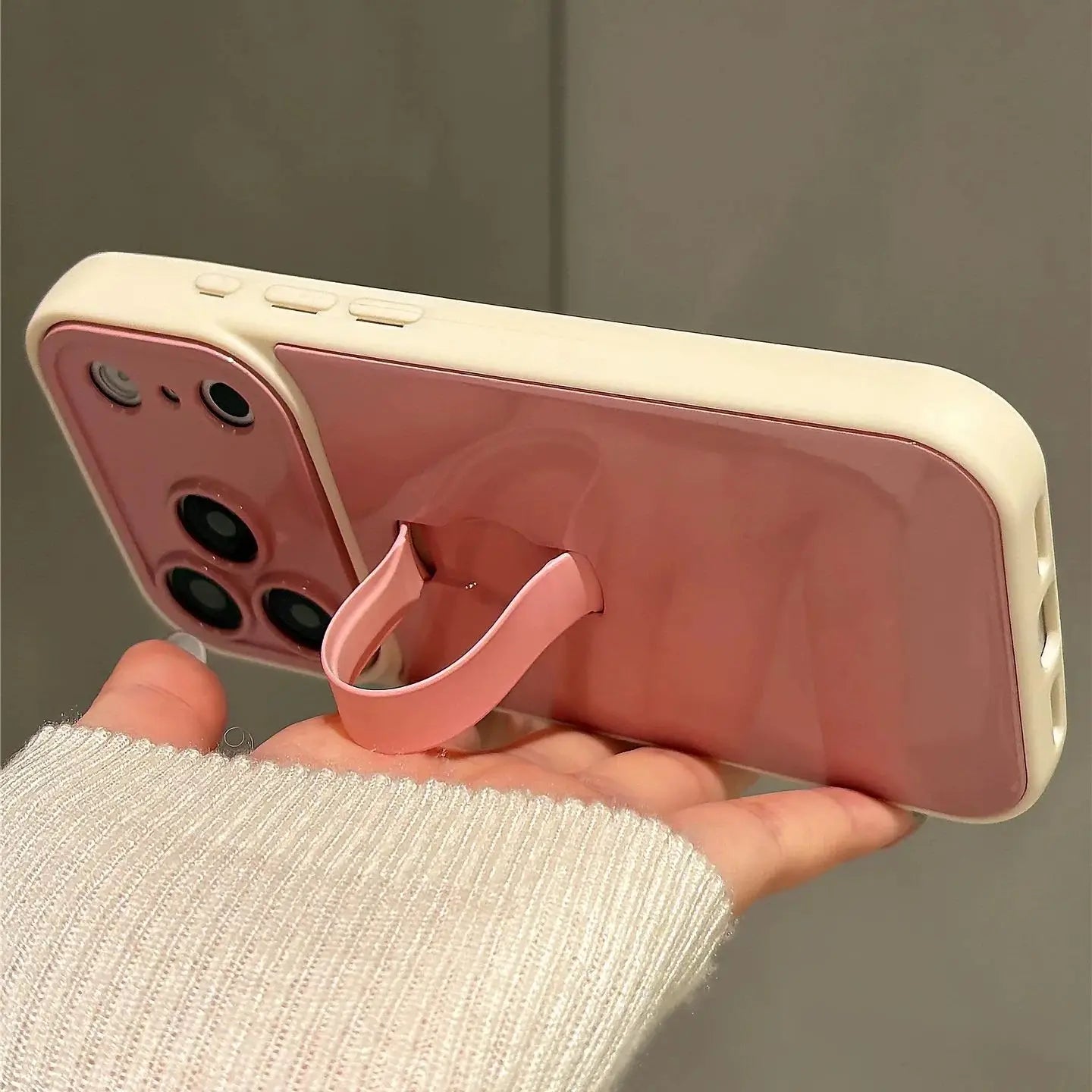Summer Simple Candy Color Invisible Ring Buckle Stand Case For iPhone 17 16 15 14 13 Pro Max Shockproof Grip Bracket Phone Cover