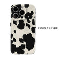 Timeless Black & White Cow Print Phone Case for Magnetic Phone Case for IPhone 17 16 15 14 Pro Max Plus Single Double-layer Case