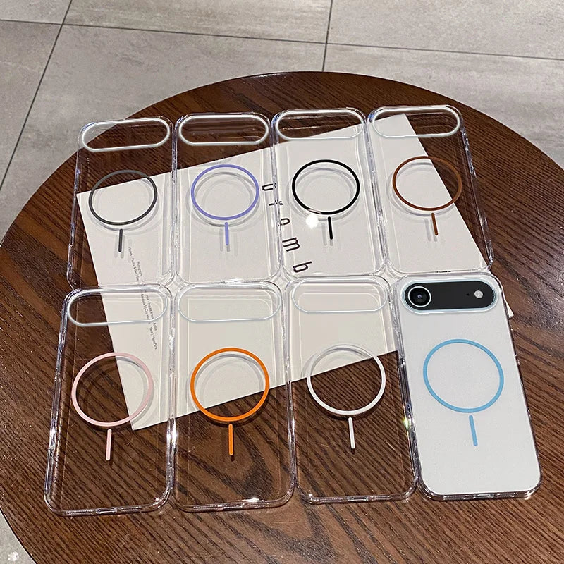 Ultra Thin Transparent Magnetic For Magsafe Case For Apple iPhone 17 Air 16 15 14 Plus 13 12 11 Pro Max 16E PC Shockproof Cover