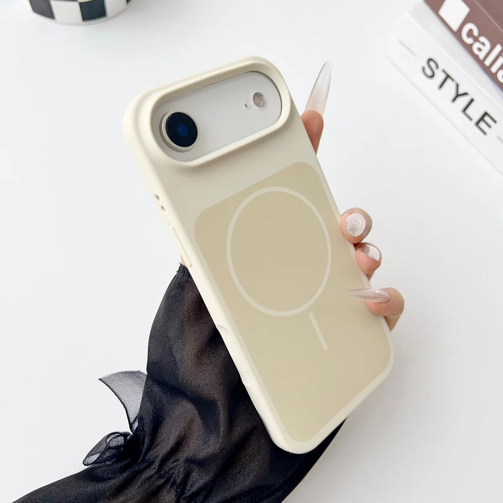 Official Liquid Silicone For Magsafe Double Color Phone Case For iPhone 17 Air 16 15 14 Pro Max Magnetic Wireless Charge Cover