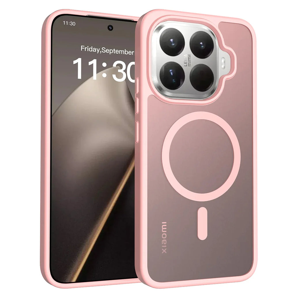 Magnetic Matte Translucent PC Hard Phone Case For Xiaomi 17 15T Pro Max Silicone Frame For Magsafe Anti-drop Shockproof Cover