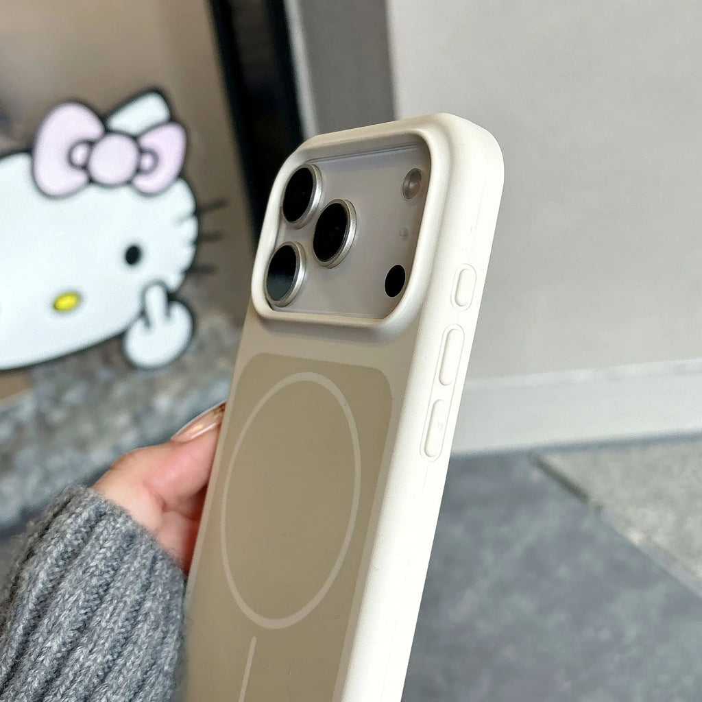Original Silicon Dual Color For Magsafe Case For iPhone 17 Air 16 15 14 13 Pro Max Plus Magnet Matte Anti-fall Shockproof Cover