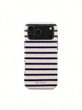 Old Money BURGA Case | Navy & Cream Knitted Stripe Cover Suitable For 17/17 Air/17 Pro/17 Pro Max/16 Pro Max/15 Pro Max/14 Pro M