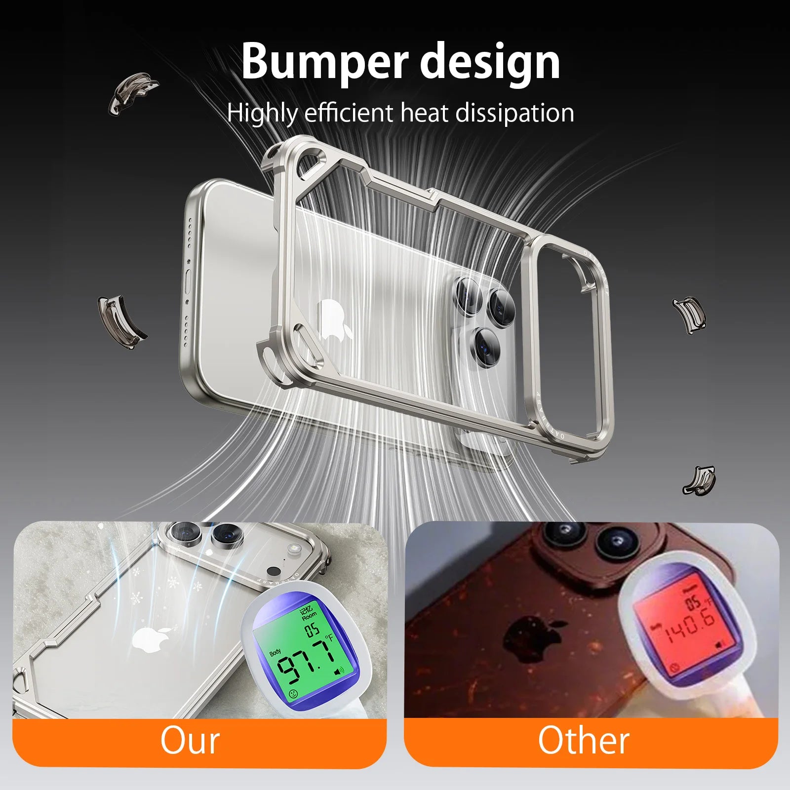 Eary Frameless Case for iPhone 17 Pro Max Air for Magsafe Metal Shockproof Protective Phone Cover Aluminum Alloy Anti-Drop Shell
