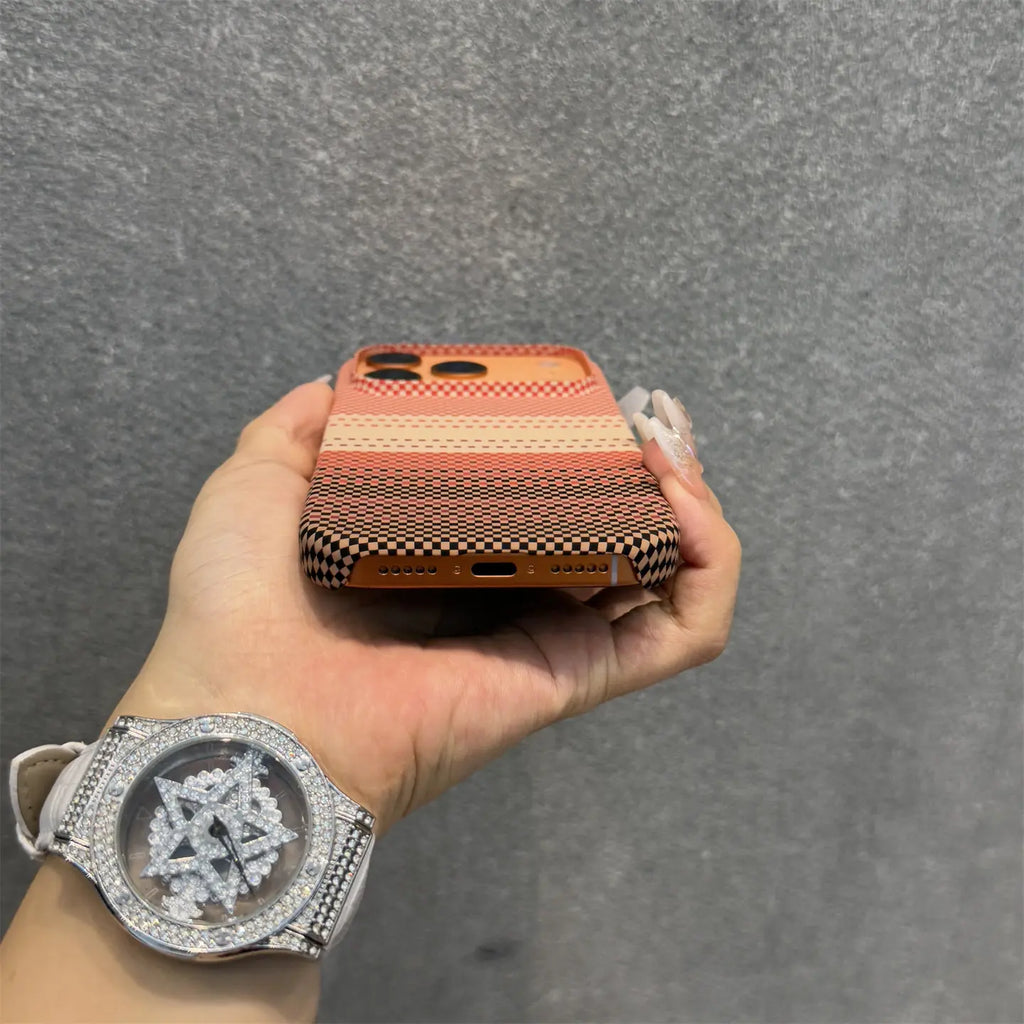For Magsafe Frameless Carbon Fiber Texture PC Phone Case For iPhone 17 Air 16 Plus 15 14 13 12 17 Pro Max Wireless Charge Cover