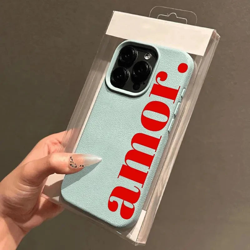 The Red Artistic Letter Pattern Phone Case For iPhone 17 16 15 14 13 12 11 Pro Max 17 Air 16E XS X XR Plus Shockproof Soft Cover