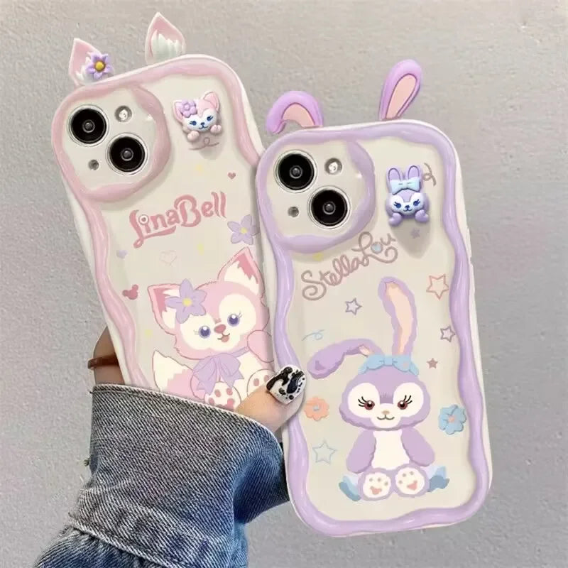 3D Ears Disney LinaBell StellaLou Chain Cover For OPPO Realme C85 Pro C83 C65 C67 16 15 14 13 Pro C55 C35 C71 C65 C63 5G Case