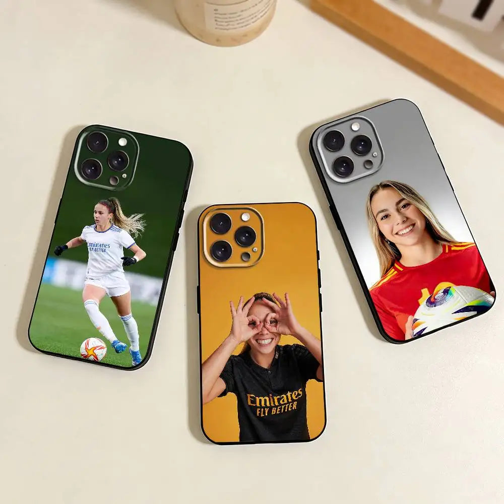 F-Football Star A-Athenea del Castillo    Phone Case For iPhone 17,16,15,14,13,12,11 Plus,Pro Max,XS,Soft Silicone Black Cover