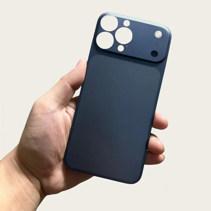 Original AG Matte Ultra Thin Metal Backplate Phone Case for IPhone 17 16 15 14 13 Pro Max Glossy Sticker Instantly Turn 17 Cover