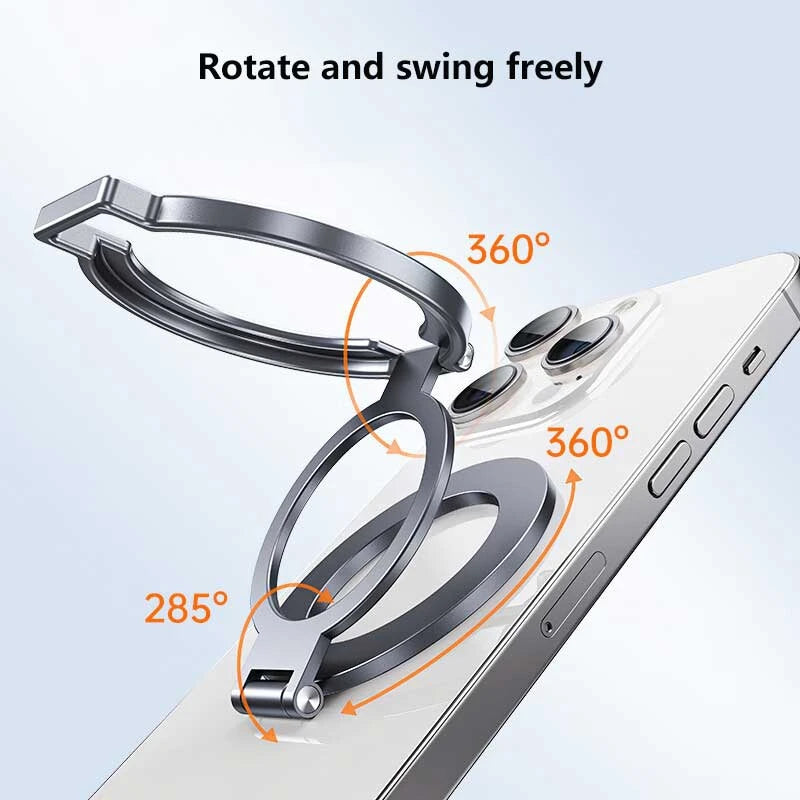360° Rotation Magnetic Finger Ring Phone Holder Aluminum Alloy Foldable For iPhone 17 16 15 14 13 12 Pro Max 2026