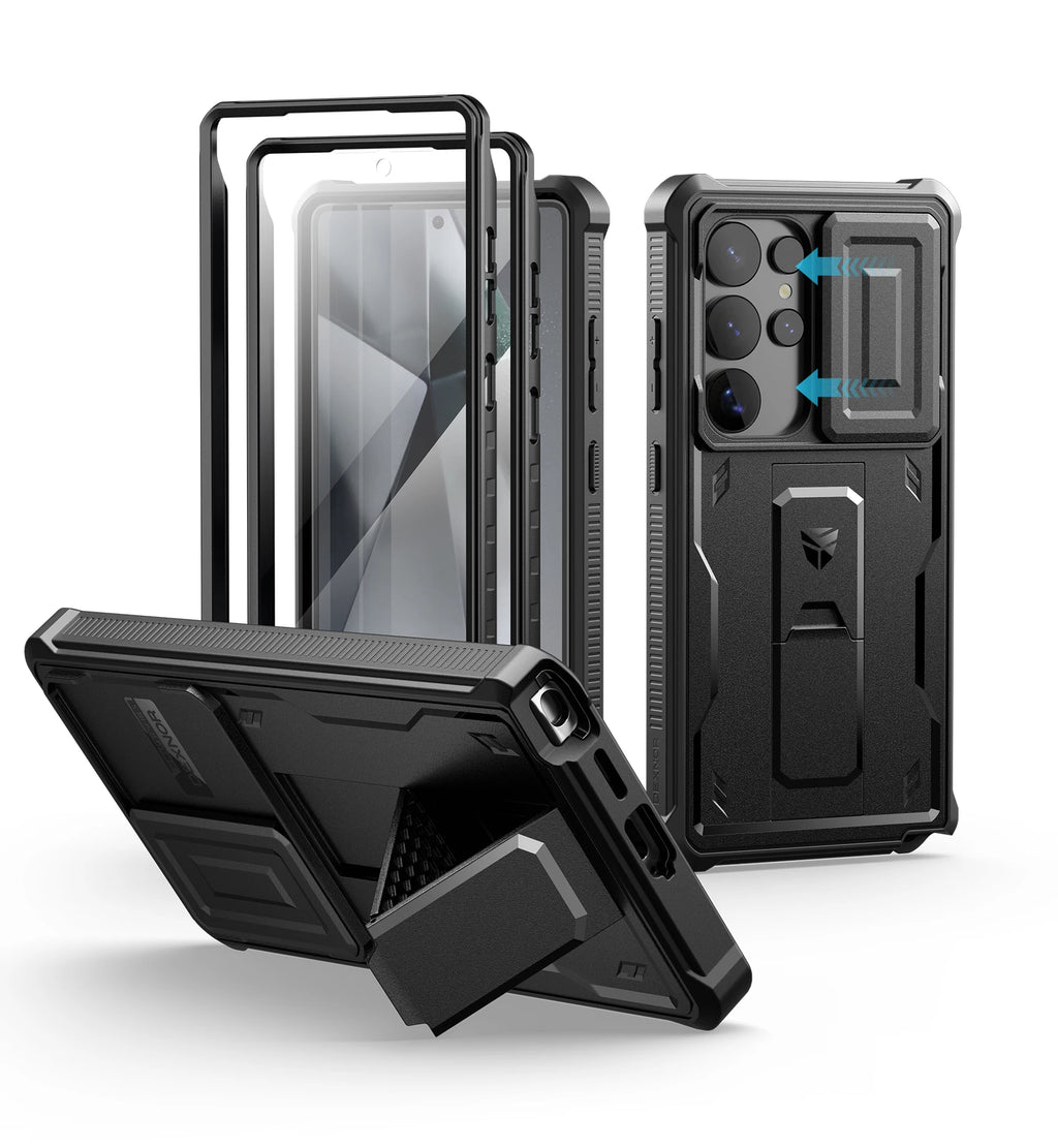 Dexnor For Samsung Galaxy S25/S25 Plus/S25 Ultra 2025Case Full Body Shockproof Camera Cover &Built-in Screen Protector Kickstand