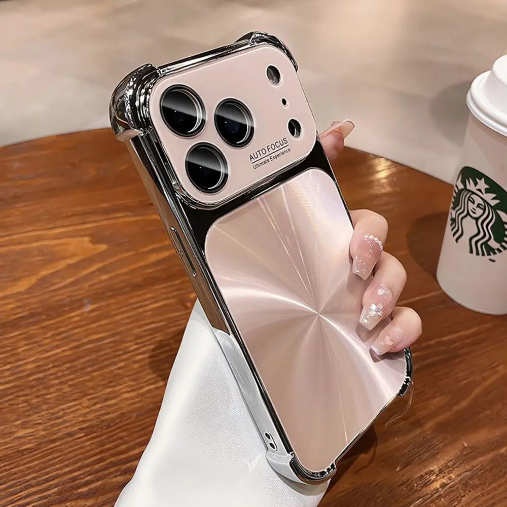 Luxury Plating Bumper Aurora Laser Case for iPhone 17 16 15 14 13 Pro Max Shockproof Airbag Cover for iPhone 14 15 16 Pro Max