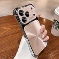 Luxury Plating Bumper Aurora Laser Case for iPhone 17 16 15 14 13 Pro Max Shockproof Airbag Cover for iPhone 14 15 16 Pro Max