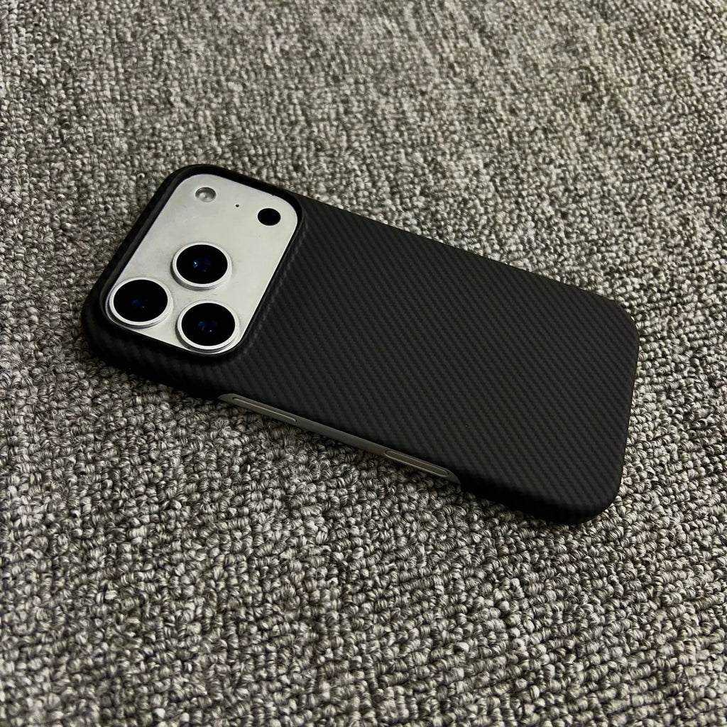 Carbon Fiber Pattern Frameless PC For Magsafe Case For iPhone 17 Air 16 Plus 15 14 13 12 Pro Max Magnetic Wireless Charge Cover