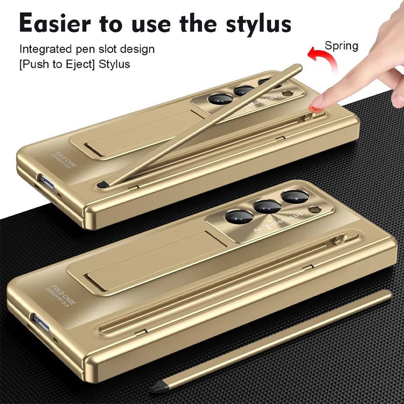For Samsung Galaxy Z Fold 4 5 6 7 Case With S Pen Stand & Hinge Cover Screen Protector All-inclusive Anti-drop For Z Fold 7 6 5