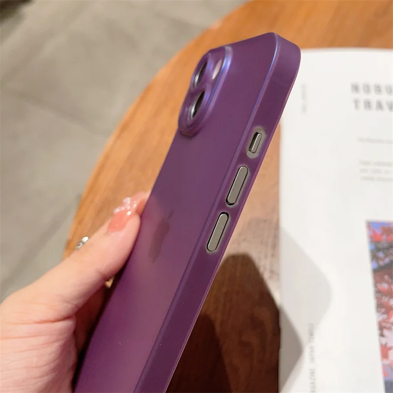 Ultra Thin Translucent Matte Simple Case For iPhone 16 15 14 13 12 11 Pro Plus Mini Max X XS XR 7 8 SE Hard PC Bumper Slim Cover