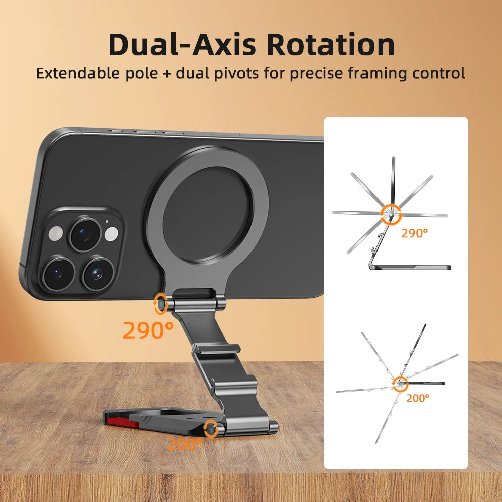 Flymile Magnetic Phone Holder Carabiner Mount for iphone 17 16 15 14 Accessories Handle Tripod Adapter Compatible with MagSafe