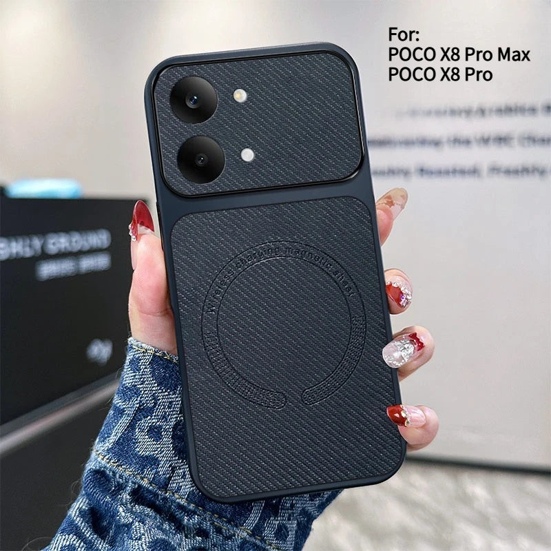For POCO X8 Pro/X8 Pro Max Case New Lychee Pattern Magnetic Ultra-Thin Cover For Xiaomi Poco X8 Pro Max Wireless Charging Funda