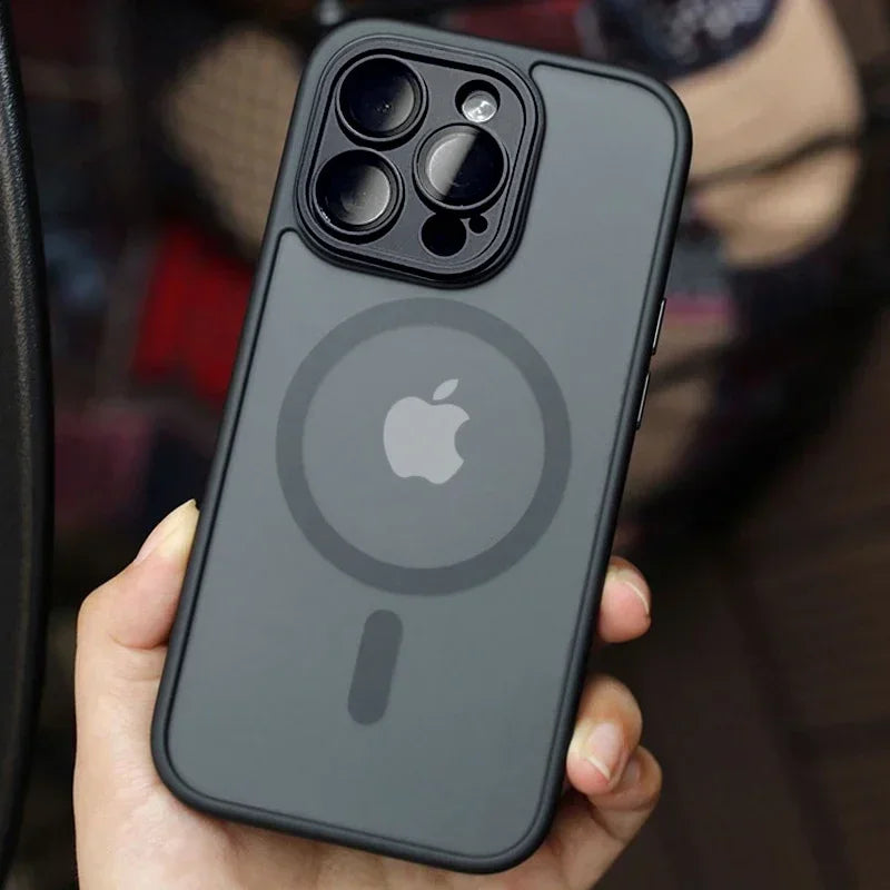 Matte Translucent Phone Case For iPhone 17 Air 16 14 13 12 11 Pro Max 15 Plus Magsafe Magnetic Wireless Charge Cover Funda Coque