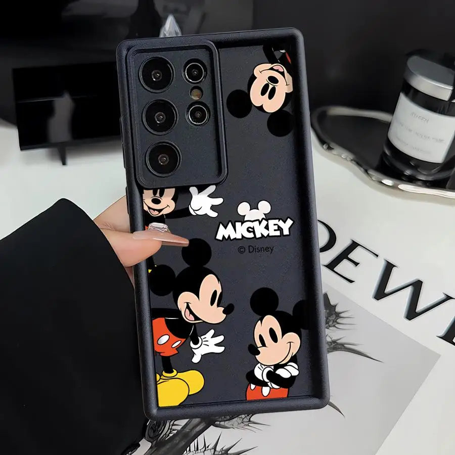 Cartoon Disney Mickey Minnie Mouse Phone Case for Samsung Galaxy S26 Ultra S21 S24Ultra S25 Edge S24 Plus S22 S20FE S23 FE S25FE