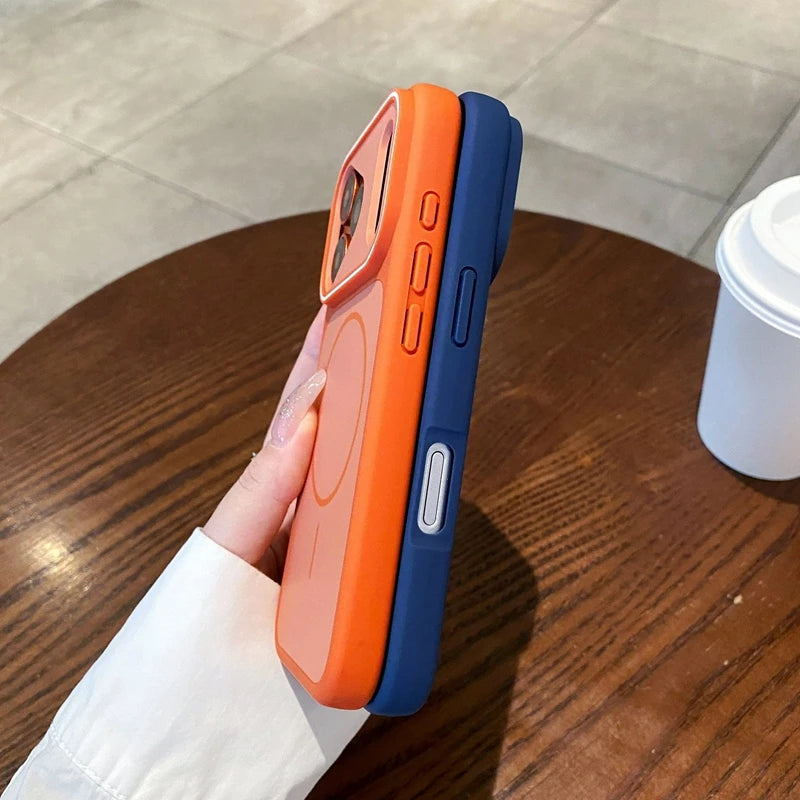Luxury Dual Tone Phantom  Magnetic Phone Case For iPhone 11 12 13 14 15 16 17 Pro Max Air Plus Magsafe Bumper Back Cases Cover