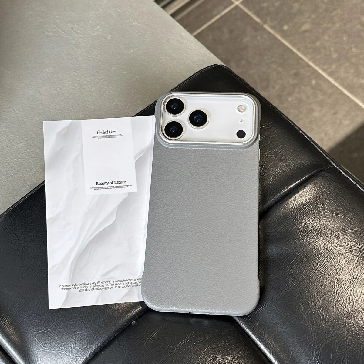 Luxury Ultra Thin Frameless Leather Texture Phone Cases For iPhone 17 Air 16 15 14 Pro Max Business Solid Color Shockproof Cover