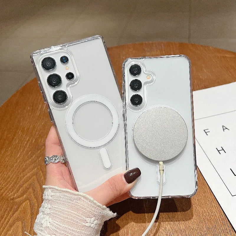 Suitable for Magsafe magnetic wireless charging case, suitable for Samsung S26 S25 S24 S23 S21 Ultra Plus FE A54 series models