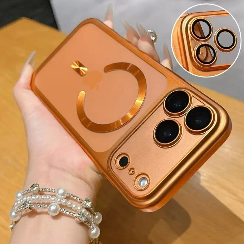 For Magsafe Matte Hard PC Case for iPhone 17 Pro Max Air 17Pro ProMax Magnetic Camera Film Protector Frosted Shockproof Cover